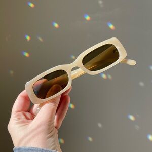 Taupe Rectangular Sunglasses